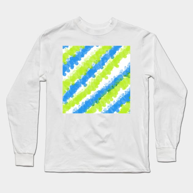 Blue & Green Bright Splatter Long Sleeve T-Shirt by BlakCircleGirl